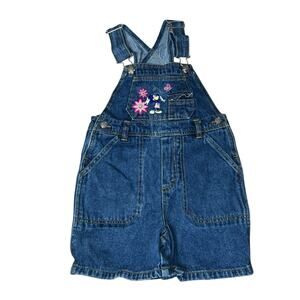 Vintage Disney Mickey & Co Minnie Mouse embroidered denim shortalls girls size 6